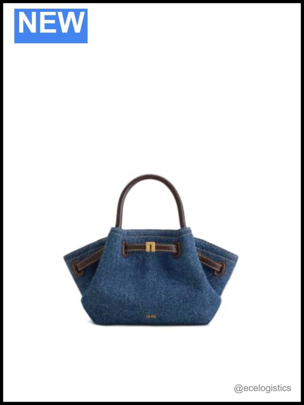 Washed Denim Mini Tote Bag Crossbody
